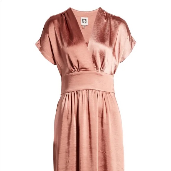 Anne Klein Mauve Pink Satin Dress 